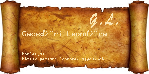 Gacsári Leonóra névjegykártya